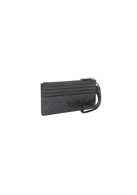 Portacarte Pinko donna Long Card Holder 103611 A1YB Nero pelle rettangolare mini logo trapuntato PINKO | Portacarte | 103611 A1YBZ99Q